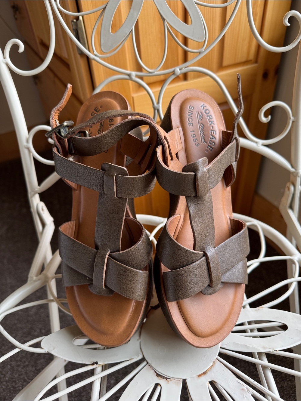 Kork-Ease olive green platform Sandals